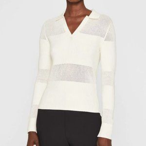NWT Club Monaco Mix Stitch Johnny Collar Sweater XS